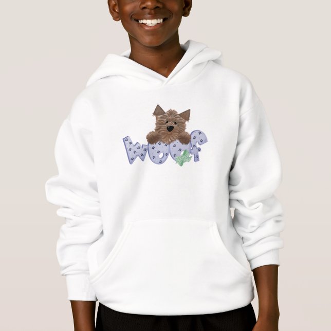 Yorkie Hundeschuß (blau) Hoodie (Vorderseite)