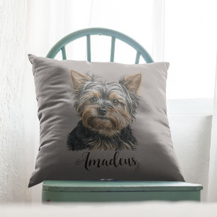 Yorkie Illustration Dog Mama Geschenk individuell  Kissen
