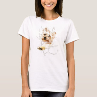 Yorkie in Backpack - Color Zeichnend T - Shirt