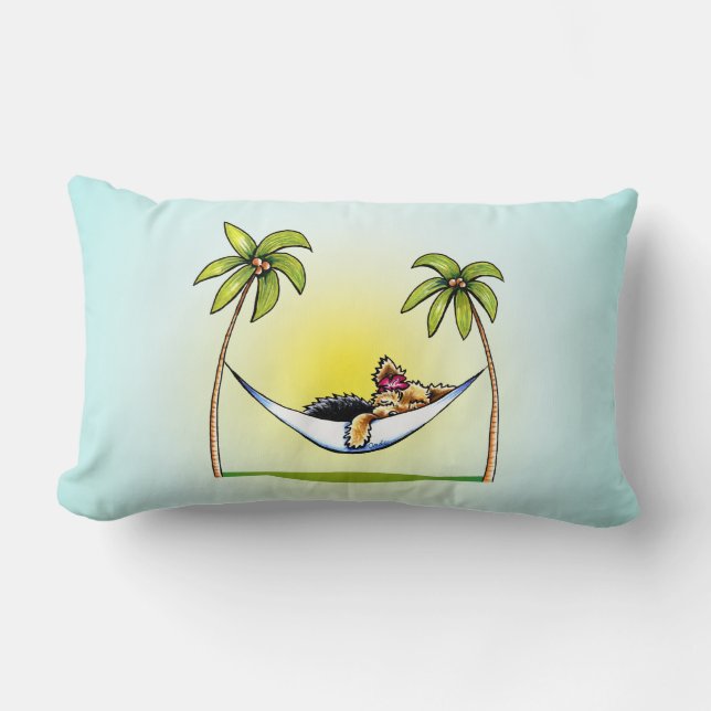 Yorkie Island Princess Off-Leash Art™ Lendenkissen (Vorderseite)