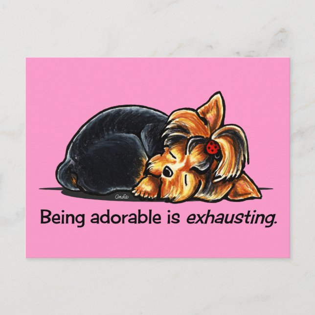 Yorkie ist attraktiv Off-Leash Art™ Postkarte (Vorderseite)