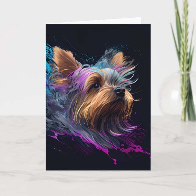 Yorkie Jedes Anlasses Grußkarte Karte (Vorderseite)