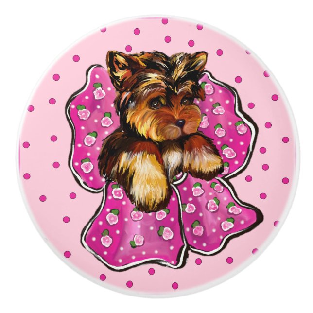 Yorkie Keramikknauf (Vorderseite)
