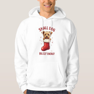 Yorkie Kleiner Hund Große Elf Energie Hoodie