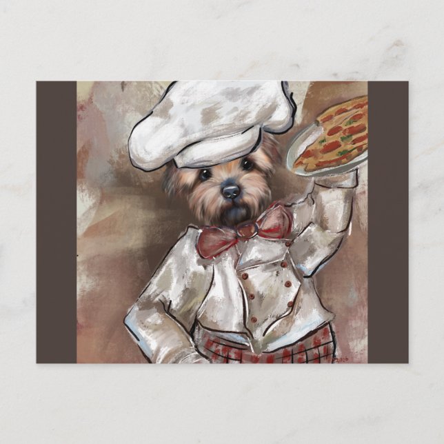 Yorkie Koch Postkarte (Vorderseite)