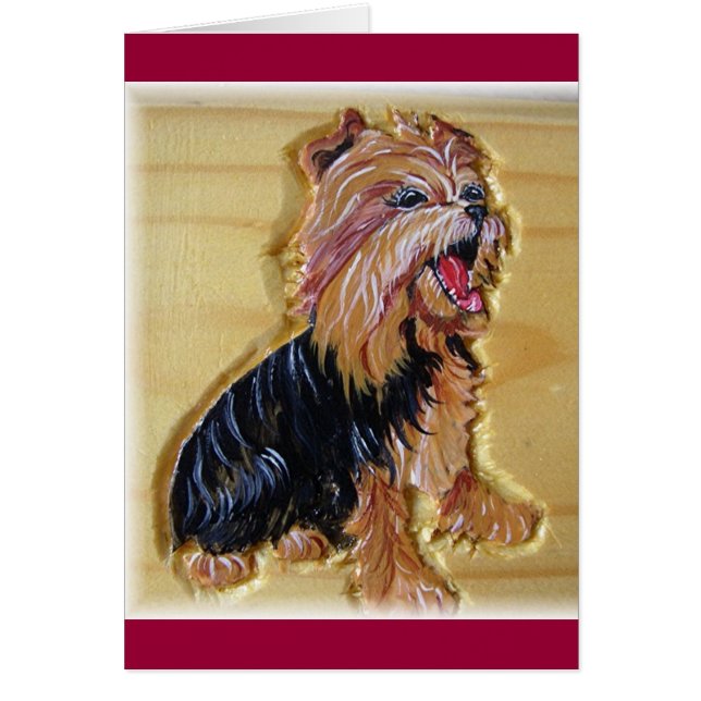 Yorkie lachende Karte (Vorne)