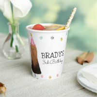 Yorkie Lasse Pawty Dog Birthday Party Paper Cup
