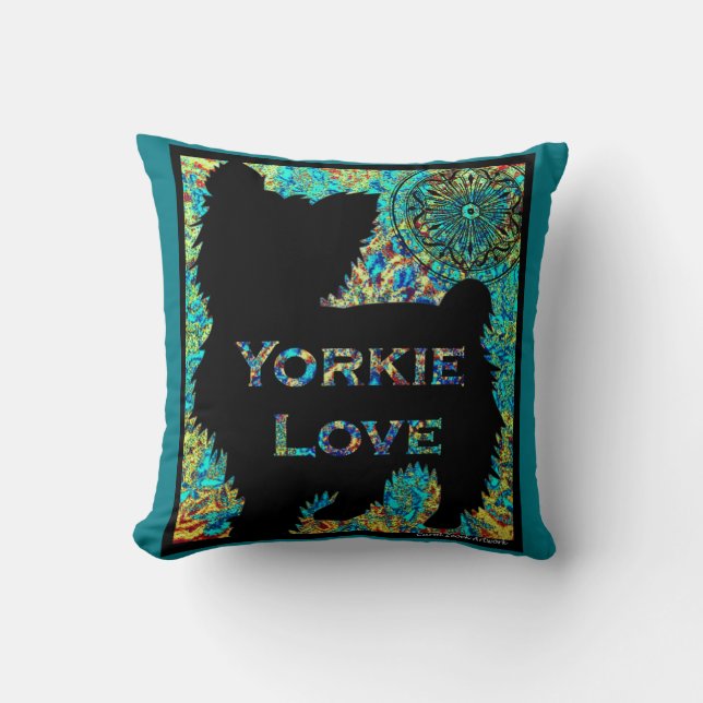 Yorkie Liebekissen durch Carol Zeock Kissen (Vorderseite)
