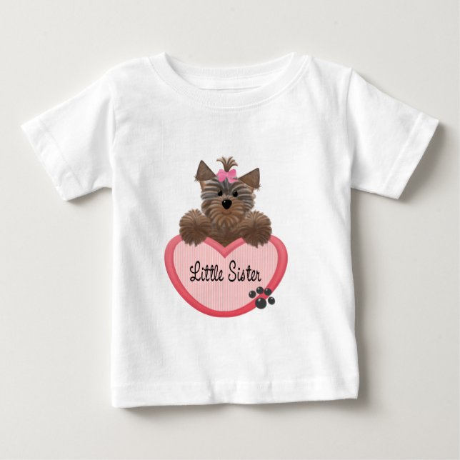 Yorkie Little Sister Baby T-shirt (Vorderseite)