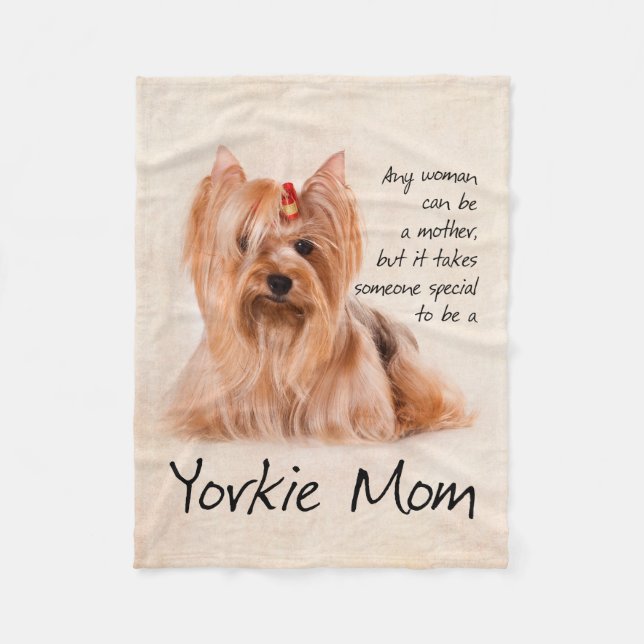 Yorkie Mama-Fleece-Decke Fleecedecke (Vorderseite)