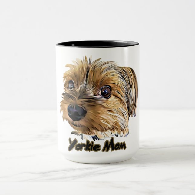 Yorkie Mama Niedlich Yorkshire Terrier Yorkie Gesi Tasse (Zentrum)
