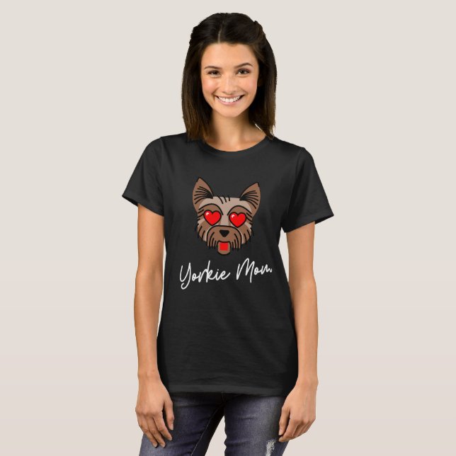 Yorkie Maman Luv T-shirt femme blanc (Devant entier)