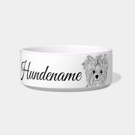 Yorkie Minimalist Line Art personalized food bowl Napf
