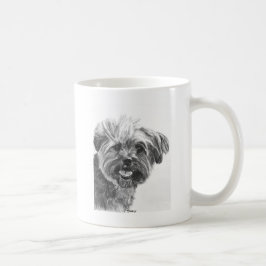 Yorkie Mischungs-Holzkohlen-Zeichnen Kaffeetasse