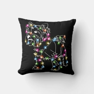 Yorkie mit Christmas Light Yorkie Owner Niedliche Kissen