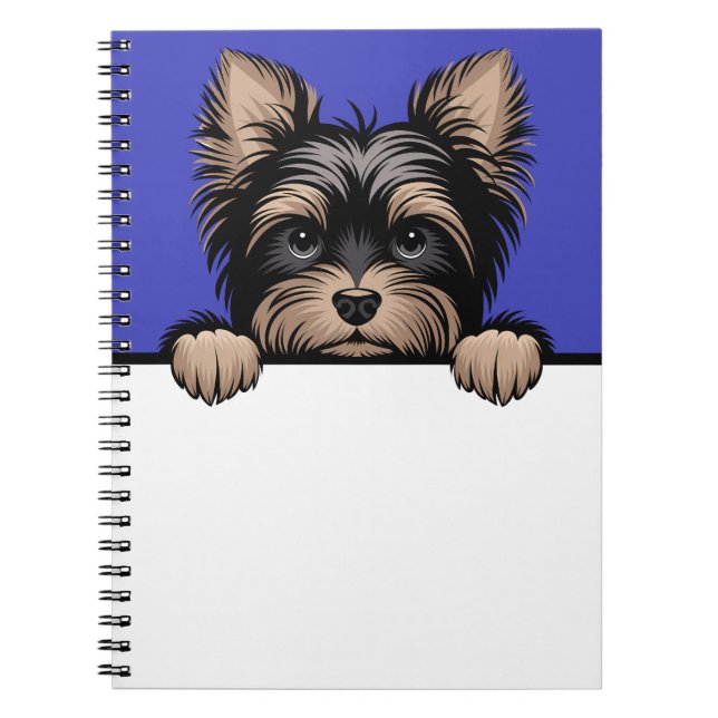 Yorkie Niedlich Peeking Yorkshire Terrier Dog Love Notizblock (Vorderseite)