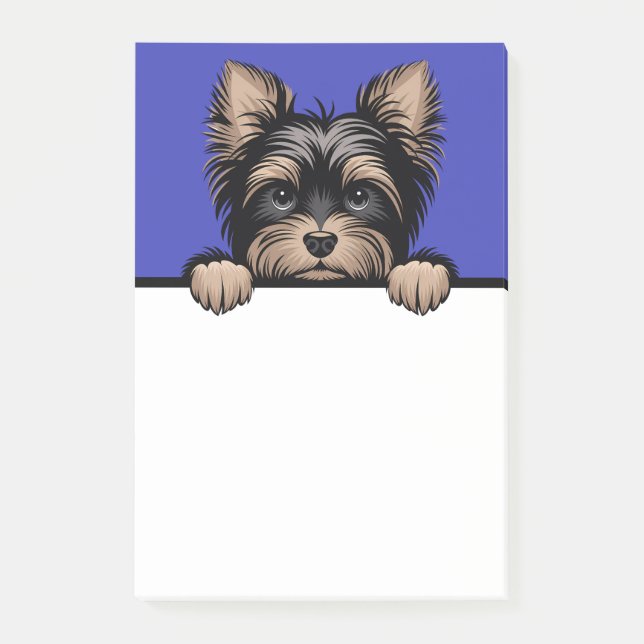 Yorkie Niedlich Peeking Yorkshire Terrier Dog Love Post-it Klebezettel (Vorderseite)