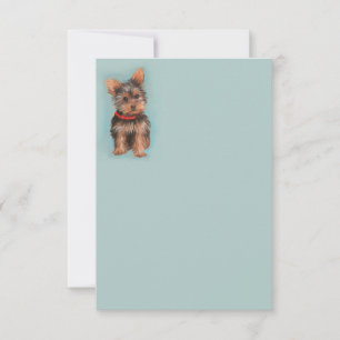 Yorkie Note Card Dankeskarte