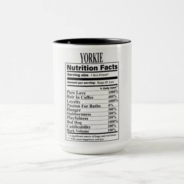Yorkie Nutrition Facts Tasse (Zentrum)