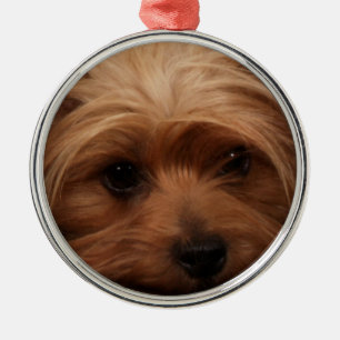Yorkie oder Dein Hundebild Weihnachten Ornament Aus Metall