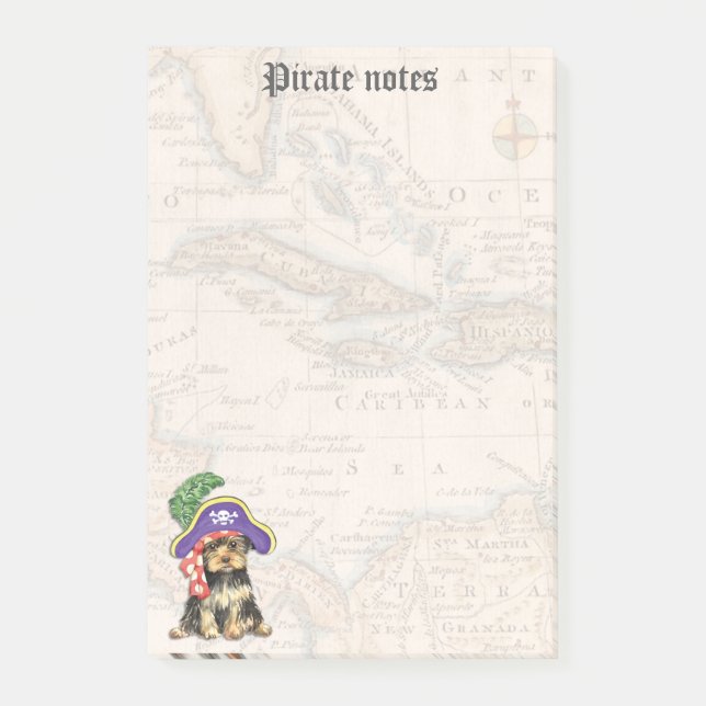 Yorkie Pirat Post-it Klebezettel (Vorderseite)