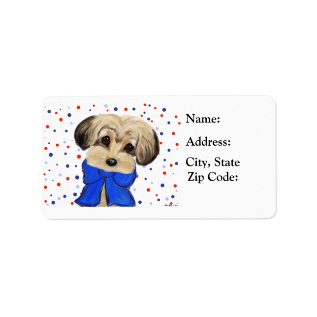 Yorkie Poo Adressaufkleber (Vorne)