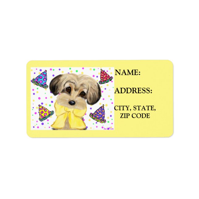 YORKIE POO ADRESSAUFKLEBER (Vorne)