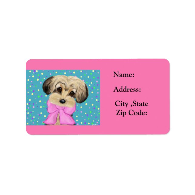 Yorkie Poo Adressaufkleber (Vorne)