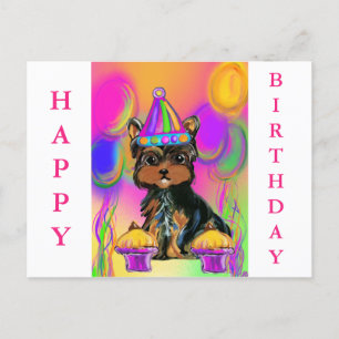 Yorkie Poo Geburtstag Feiertagspostkarte