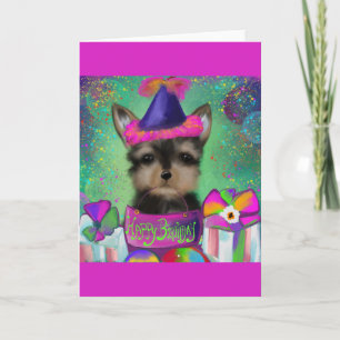 YORKIE POO GEBURTSTAG KARTE
