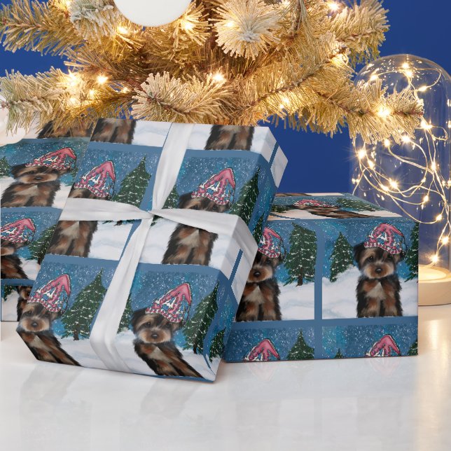 YORKIE POO GESCHENKPAPIER (Feiertage)
