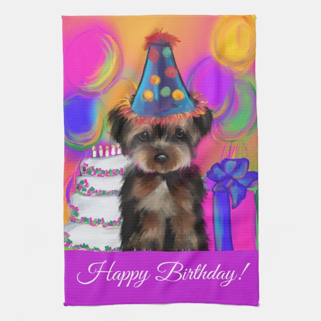 YORKIE POO GESCHIRRTUCH (Vertikal)