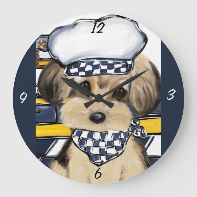 YORKIE POO GROßE WANDUHR (Vorderseite)