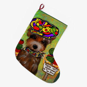 Yorkie Poo Großer Weihnachtsstrumpf