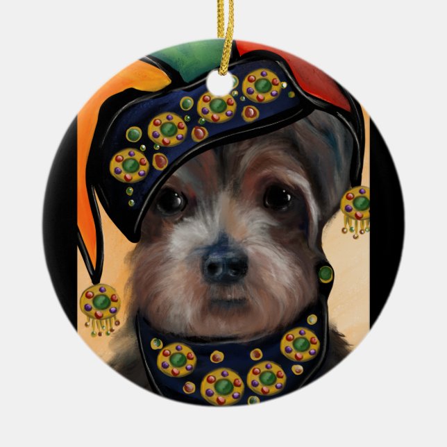 YORKIE POO KERAMIK ORNAMENT (Vorne)