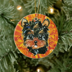 YORKIE POO KERAMIK ORNAMENT