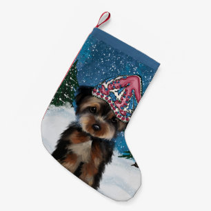 YORKIE POO KLEINER WEIHNACHTSSTRUMPF