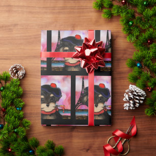 YORKIE POO KÜNSTLER IN PARIS GESCHENKPAPIER