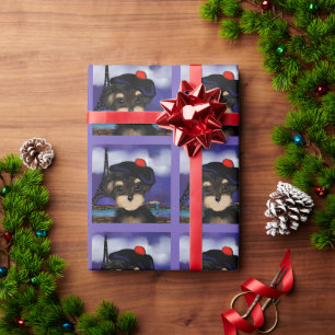 YORKIE POO KÜNSTLER IN PARIS GESCHENKPAPIER