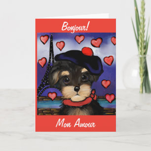 YORKIE POO-LIEBE IN PARIS KARTE