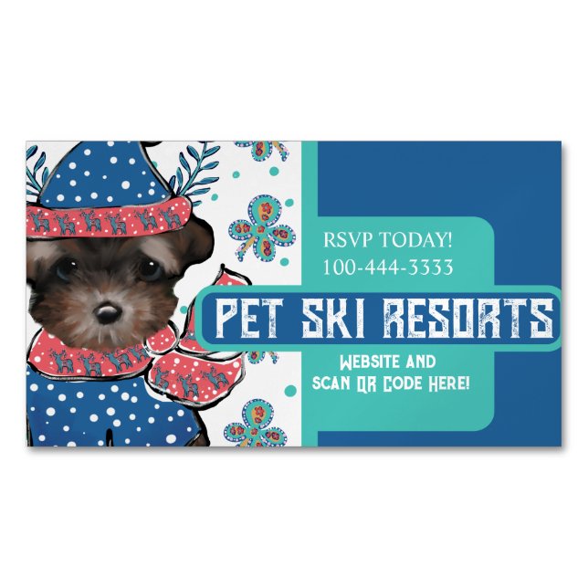 Yorkie Poo Magnetische Visitenkarte (Vorderseite)