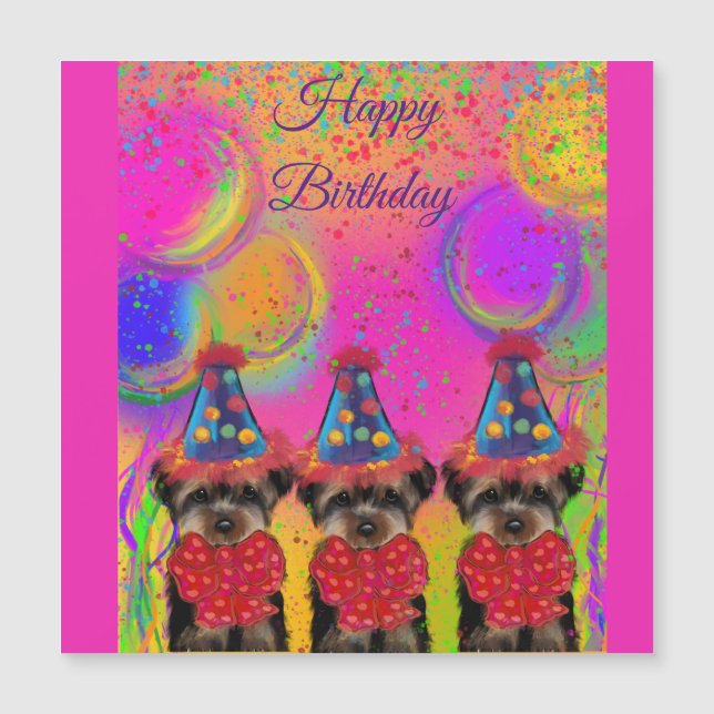 Yorkie Poo Magnetkarte (Vorderseite)