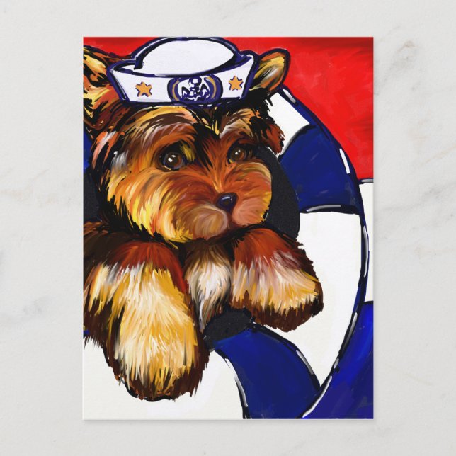 YORKIE POO NAVY POSTKARTE (Vorderseite)