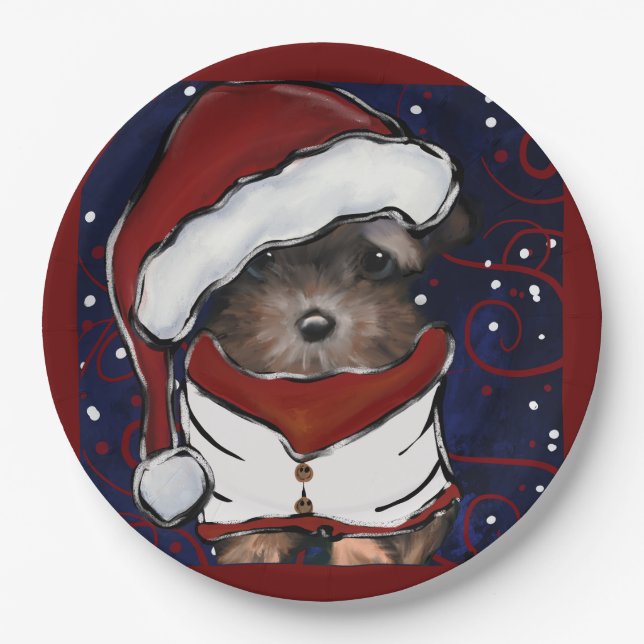 Yorkie Poo Pappteller (Vorderseite)