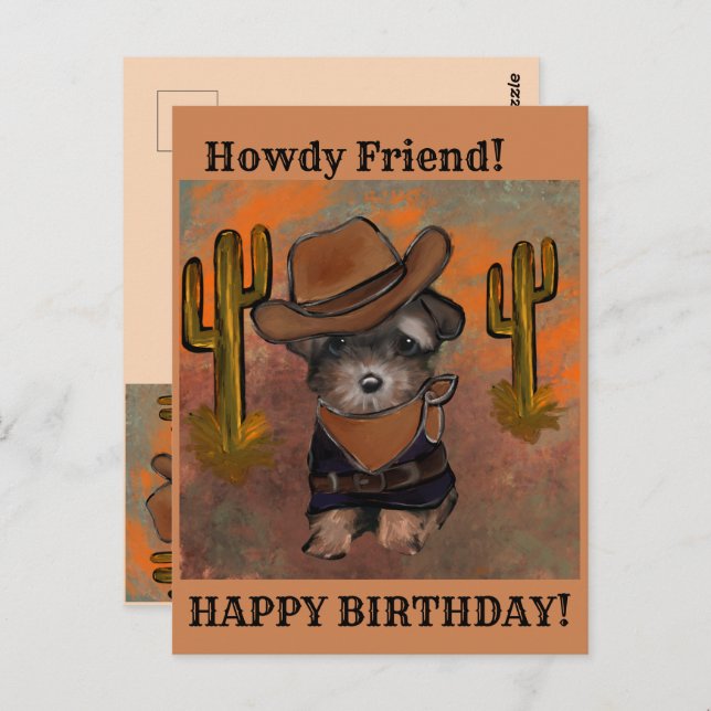 Yorkie Poo Postkarte (Vorne/Hinten)