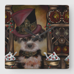 Yorkie Poo Quadratische Wanduhr