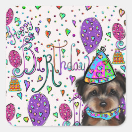 Yorkie Poo Quadratischer Aufkleber