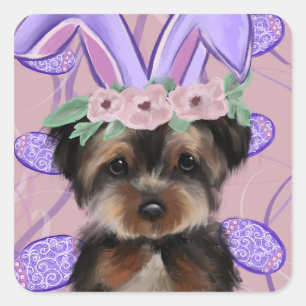 Yorkie Poo          Quadratischer Aufkleber