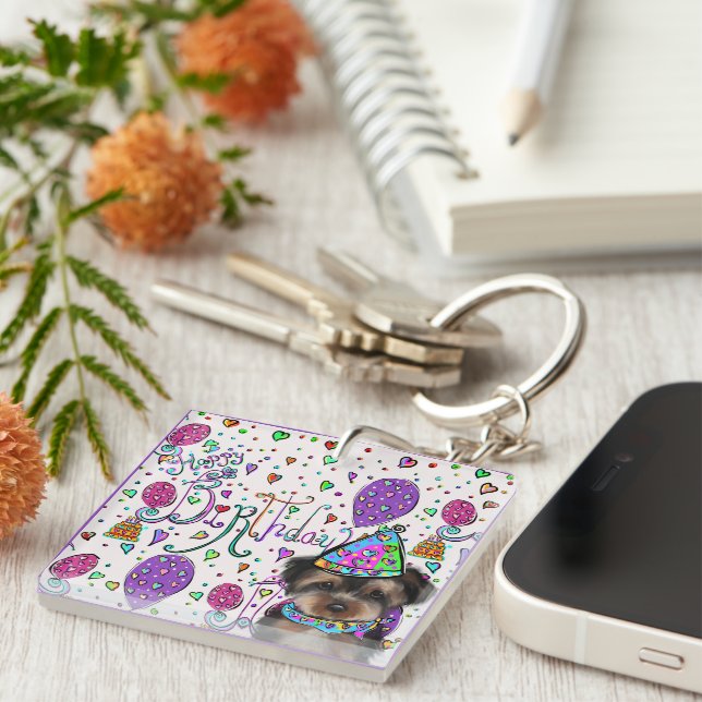 Yorkie Poo Schlüsselanhänger (Vorderseite rechts)