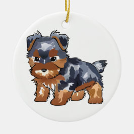 Yorkie Puppy Keramik Ornament